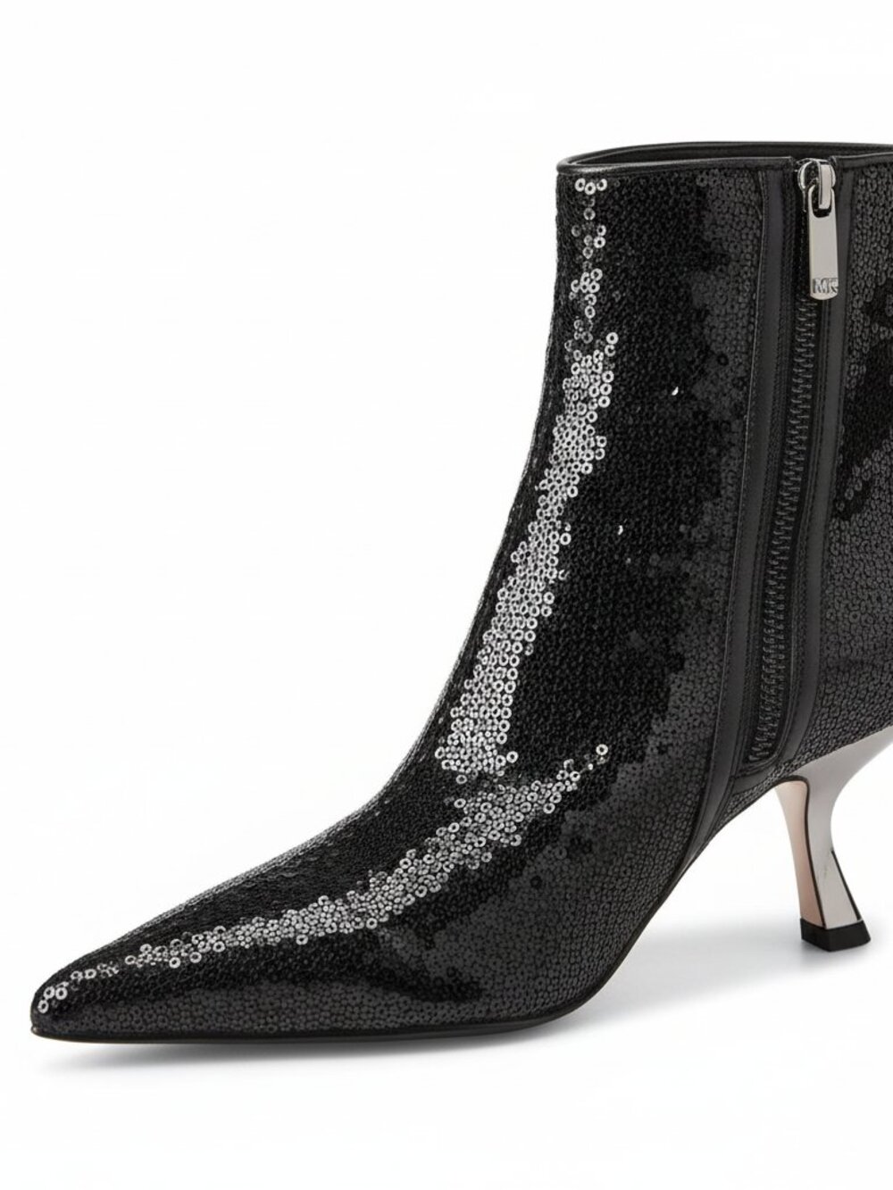 Michael Kors Luna Sequin Pointed-Toe Ankle Bootie with Side Zip - Picture 2 of 7